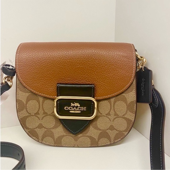 Coach Morgan Saddle Bag In Colorblock Signature Canvas CE565 - Picture 4 of 12